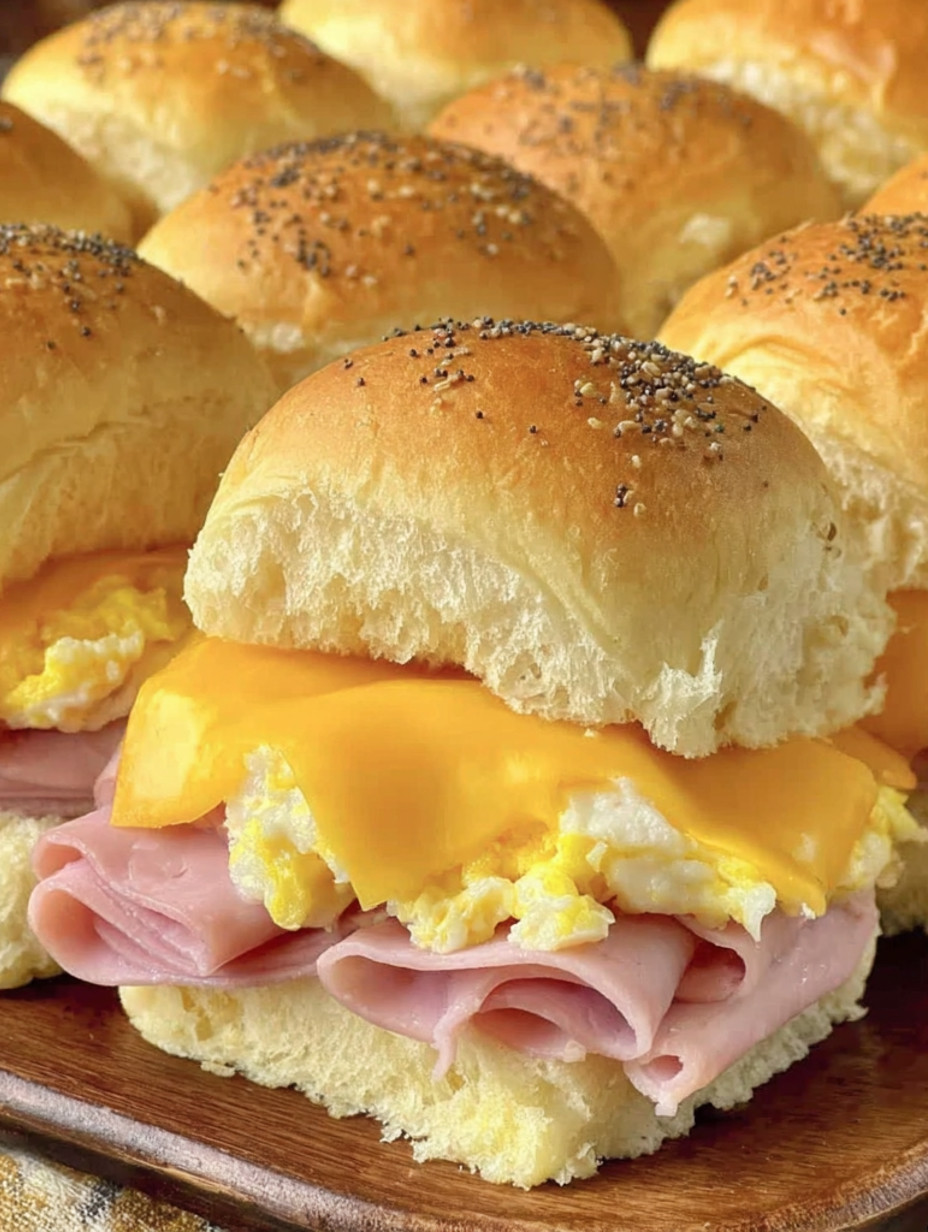 Peameal bacon breakfast sliders.
