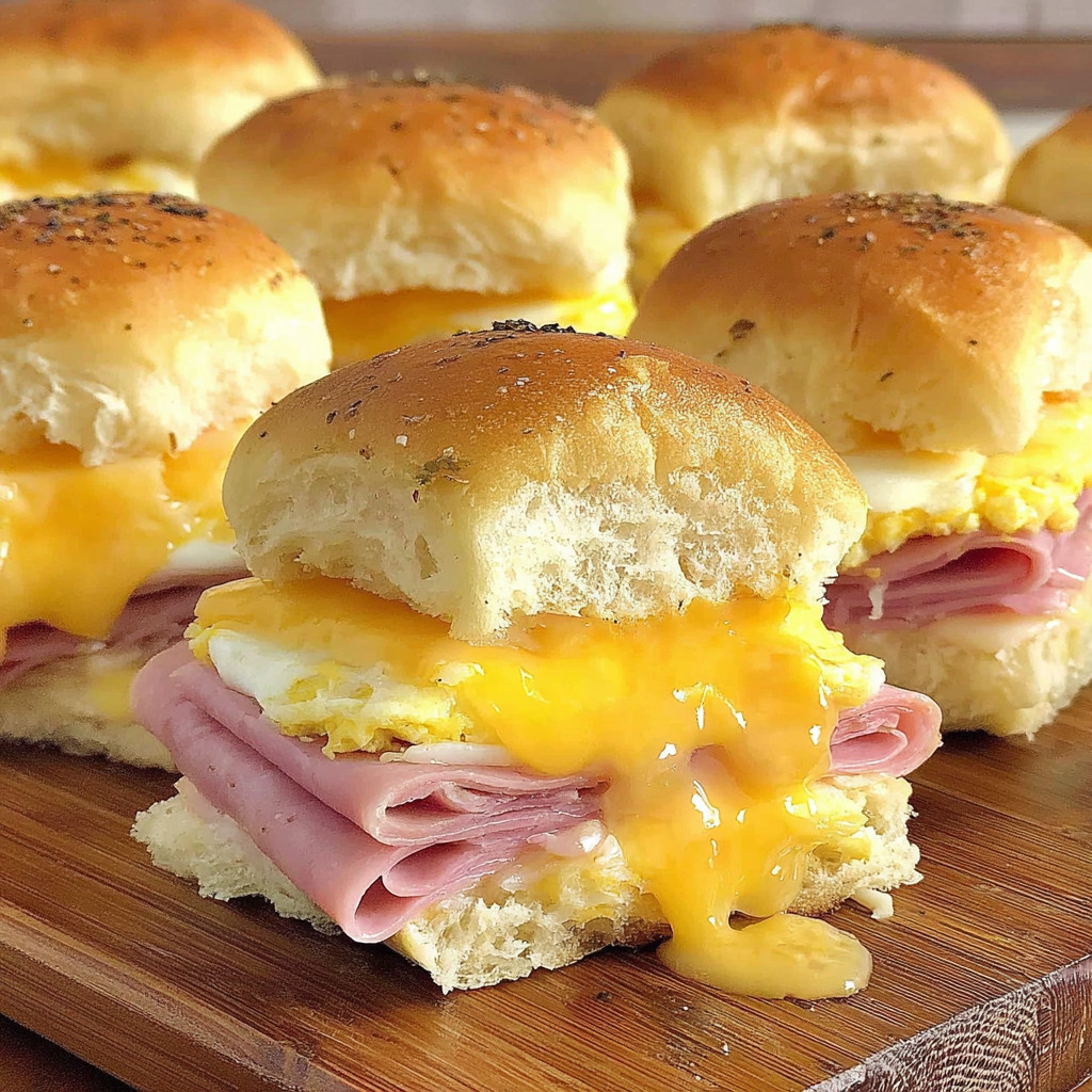 Peameal bacon breakfast sliders.