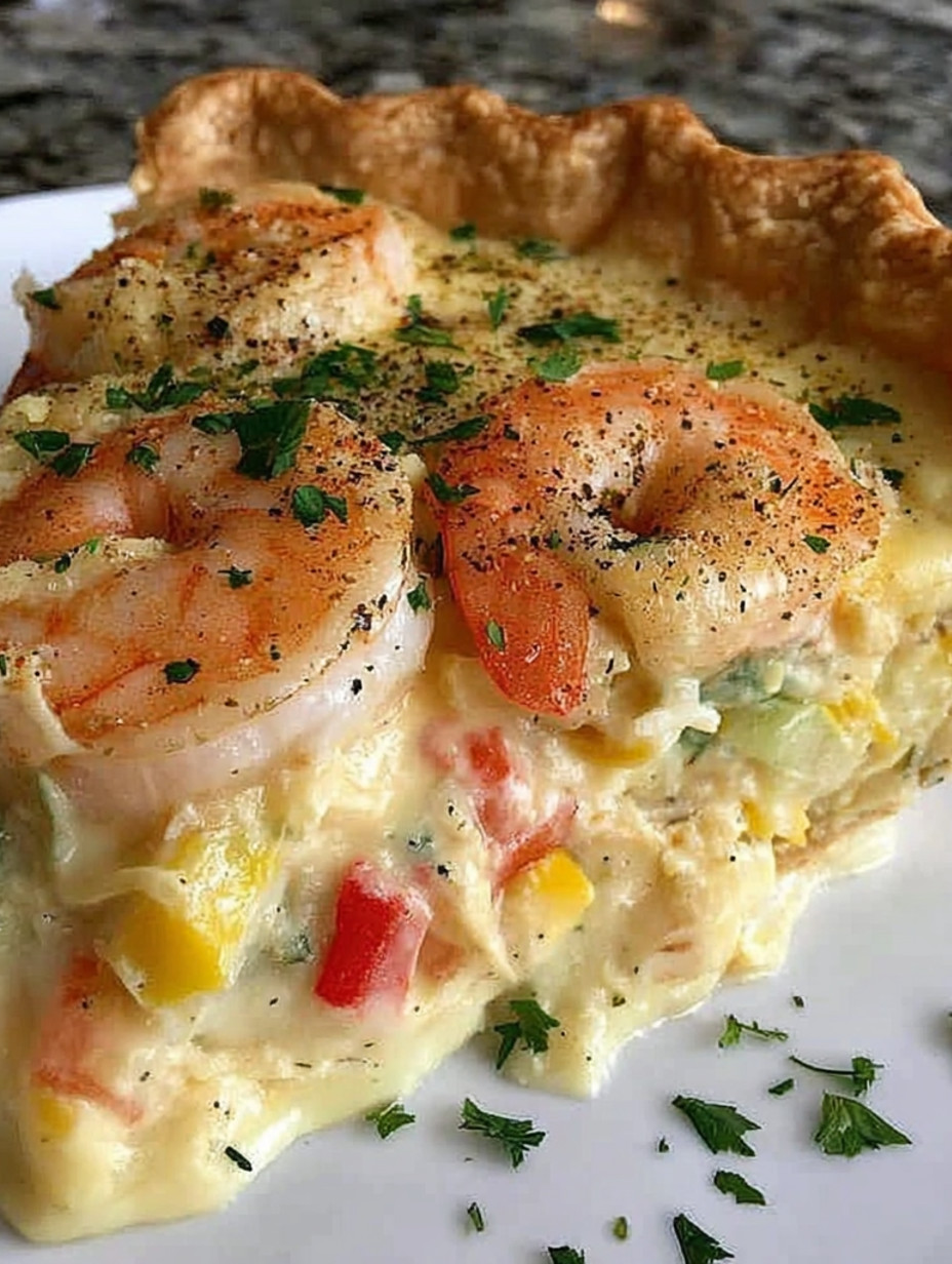 A slice of a Florida Shrimp Pie.