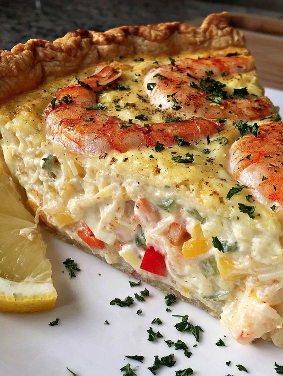 A slice of Florida Shrimp Pie.