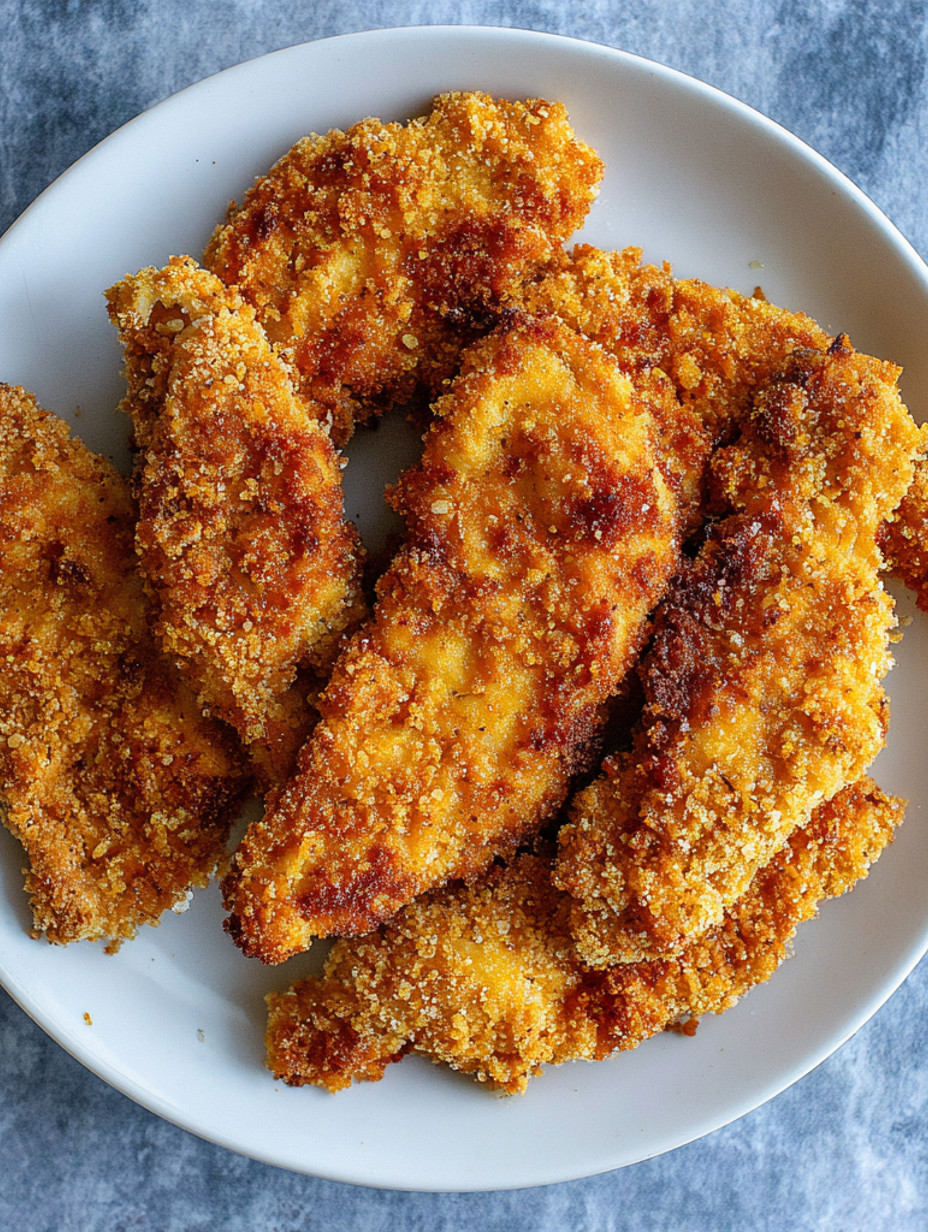 A plate of fried chicken.