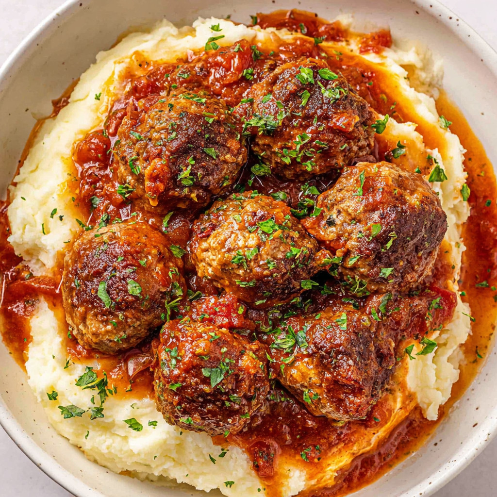 A bowl of meatballs with tomato sauce.