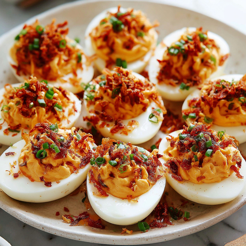 A plate of eggs with bacon and chili on top.