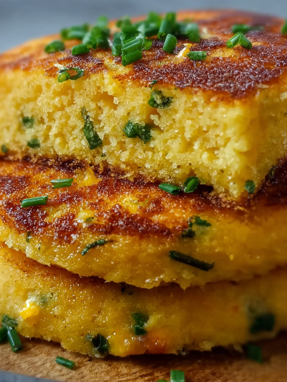 A slice of moist Navajo cornbread with cheese.