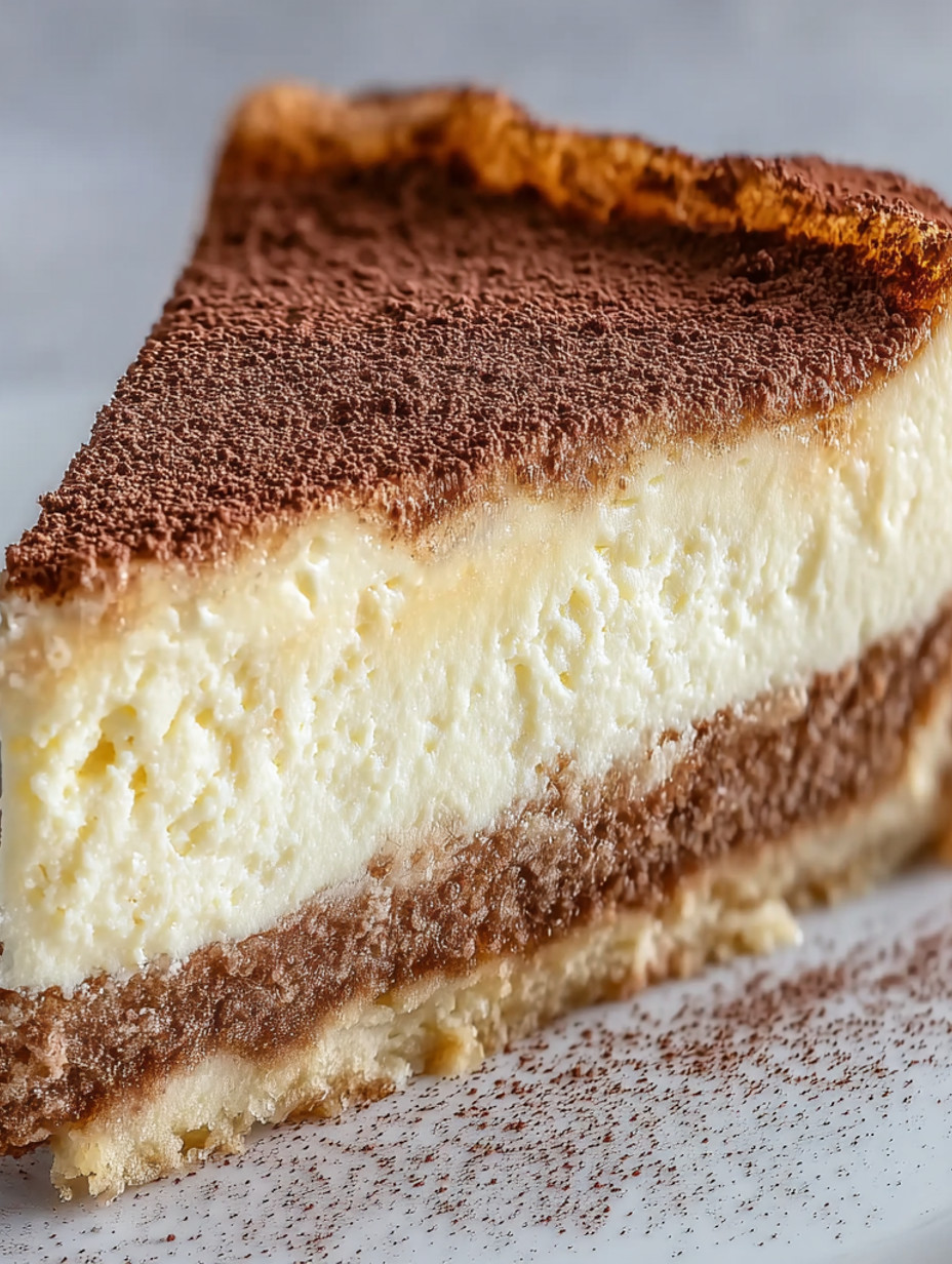 A slice of churro cheesecake.