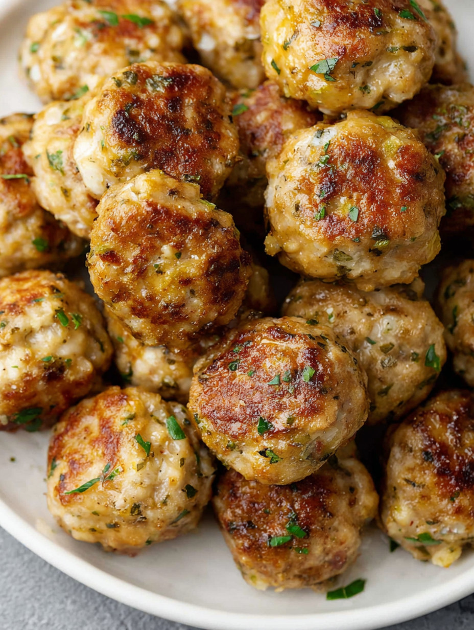 A plate of turkey meatballs.