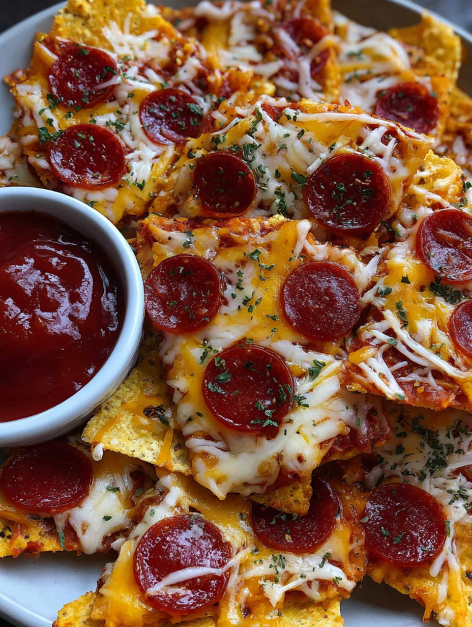 A white bowl of pizza chips.