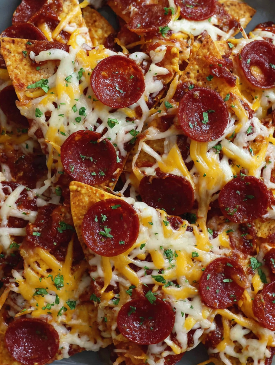 A pizza with pepperoni and cheese on top.