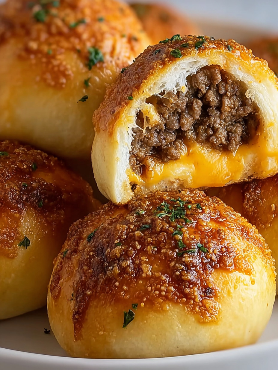 Garlic Parmesan Cheeseburger Bombs.