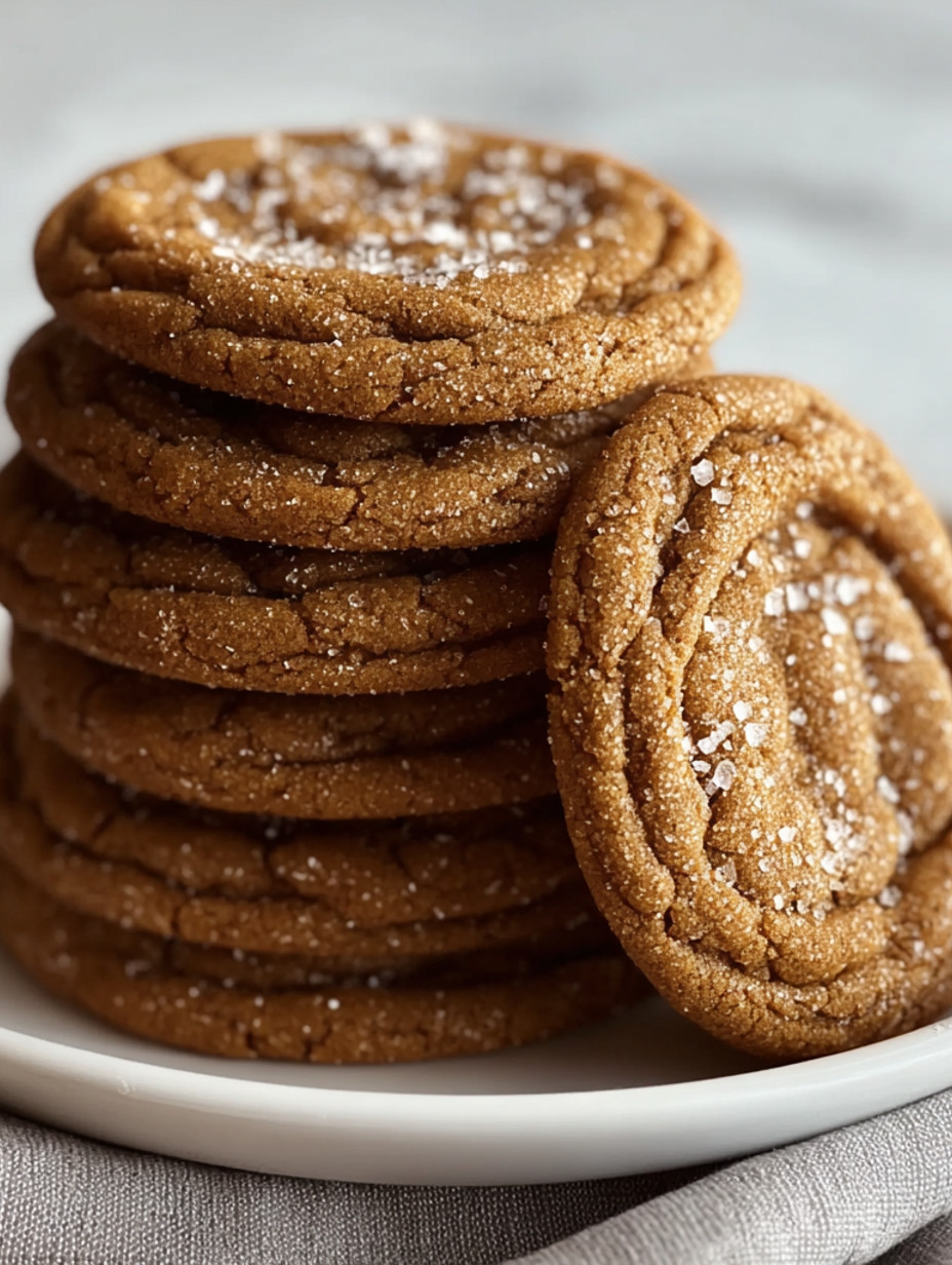 A stack of brown butter maple pumpkin cookies.