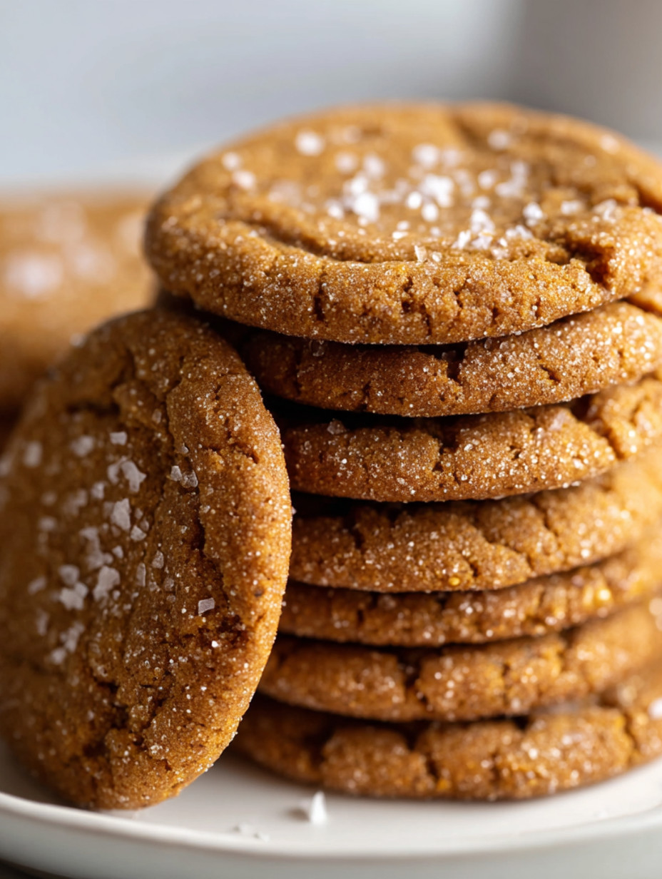A stack of brown butter maple pumpkin cookies.