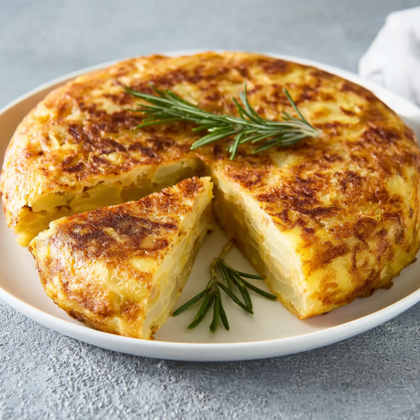 A slice of baked Spanish tortilla.