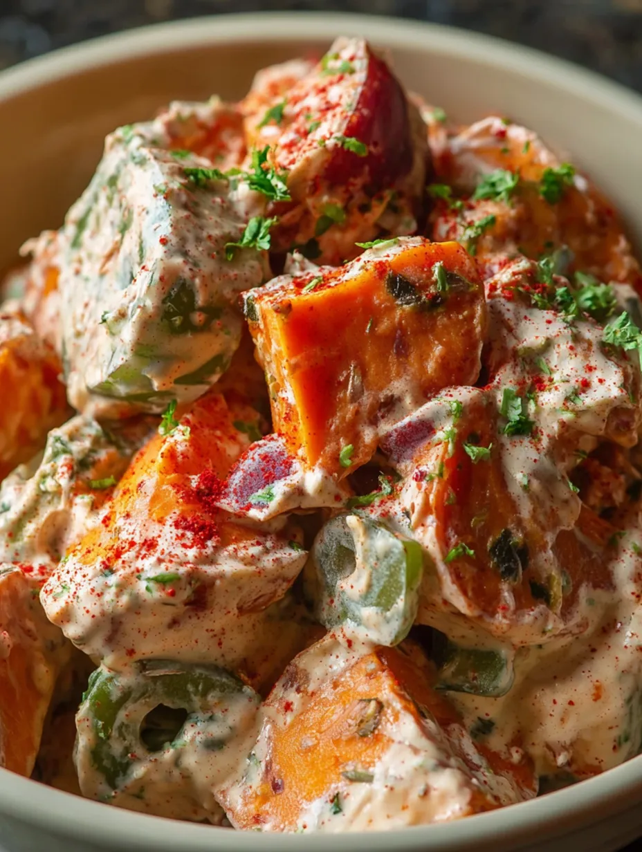 A bowl of Chipotle Sweet Potato Salad.