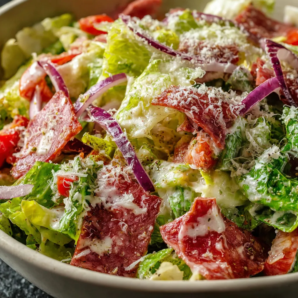 A bowl of Italian grinder salad.