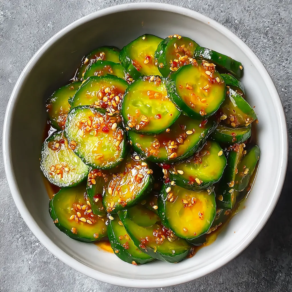 A bowl of Asian cucumber salad.