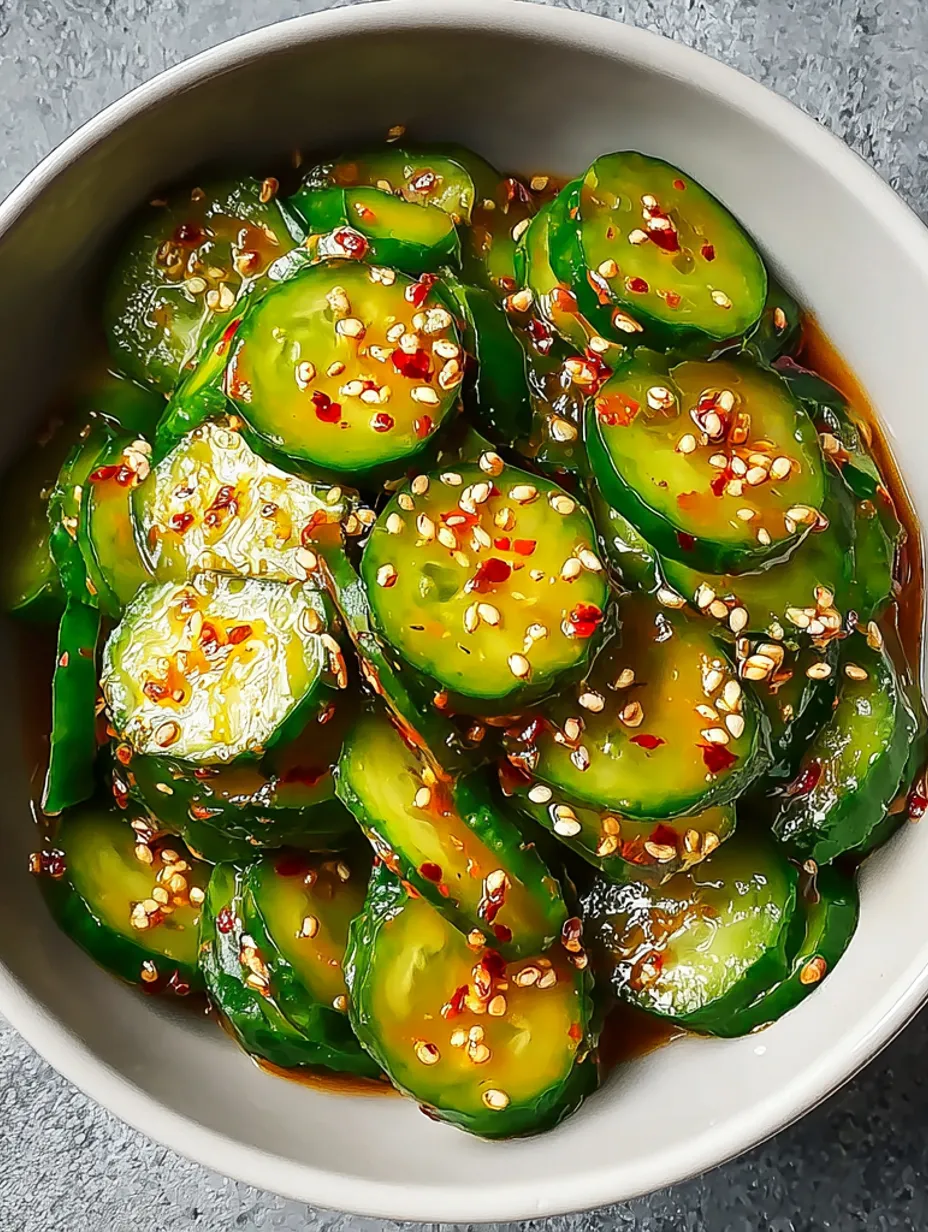 A bowl of Asian cucumber salad.