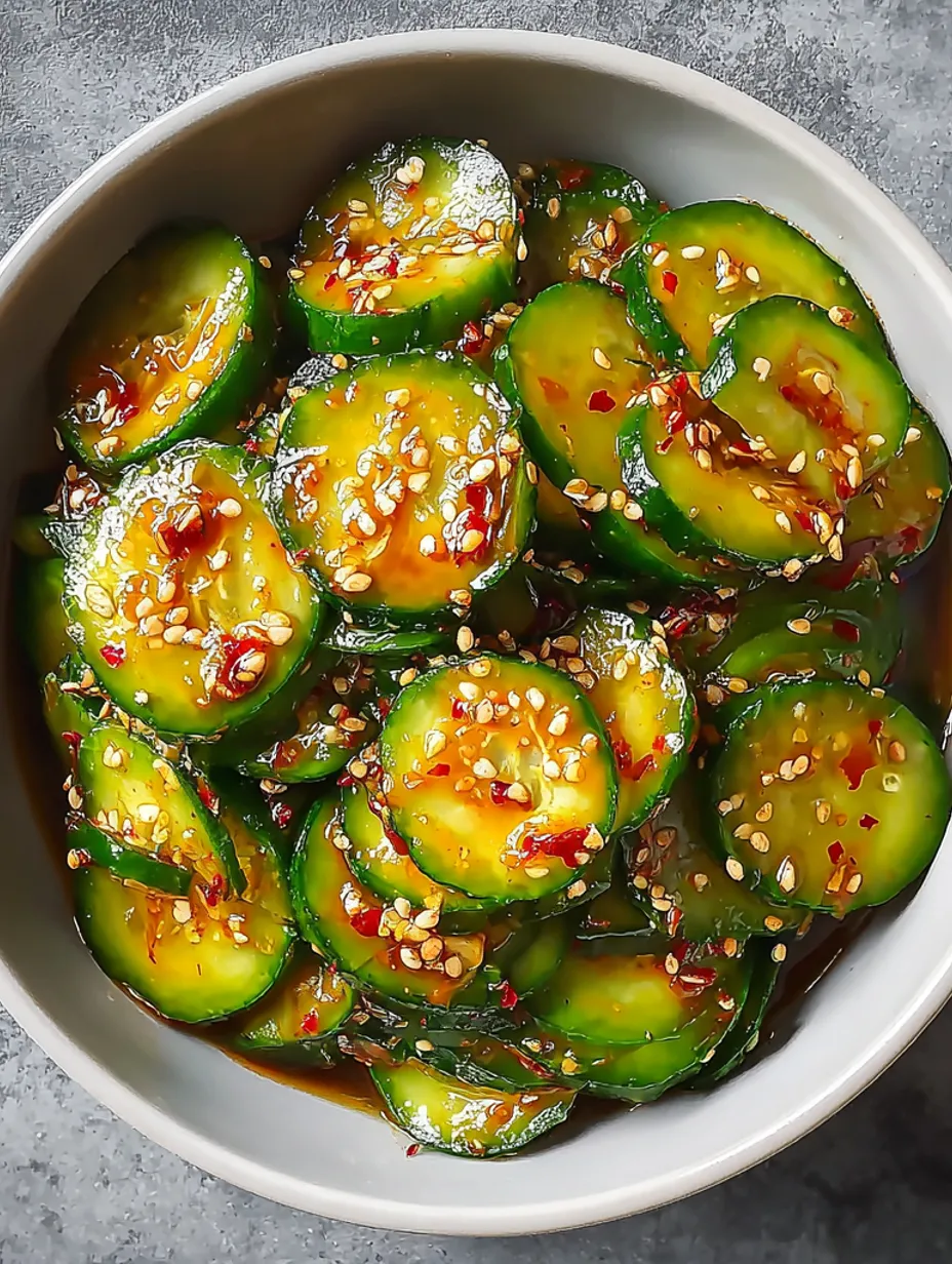 A bowl of Asian cucumber salad.