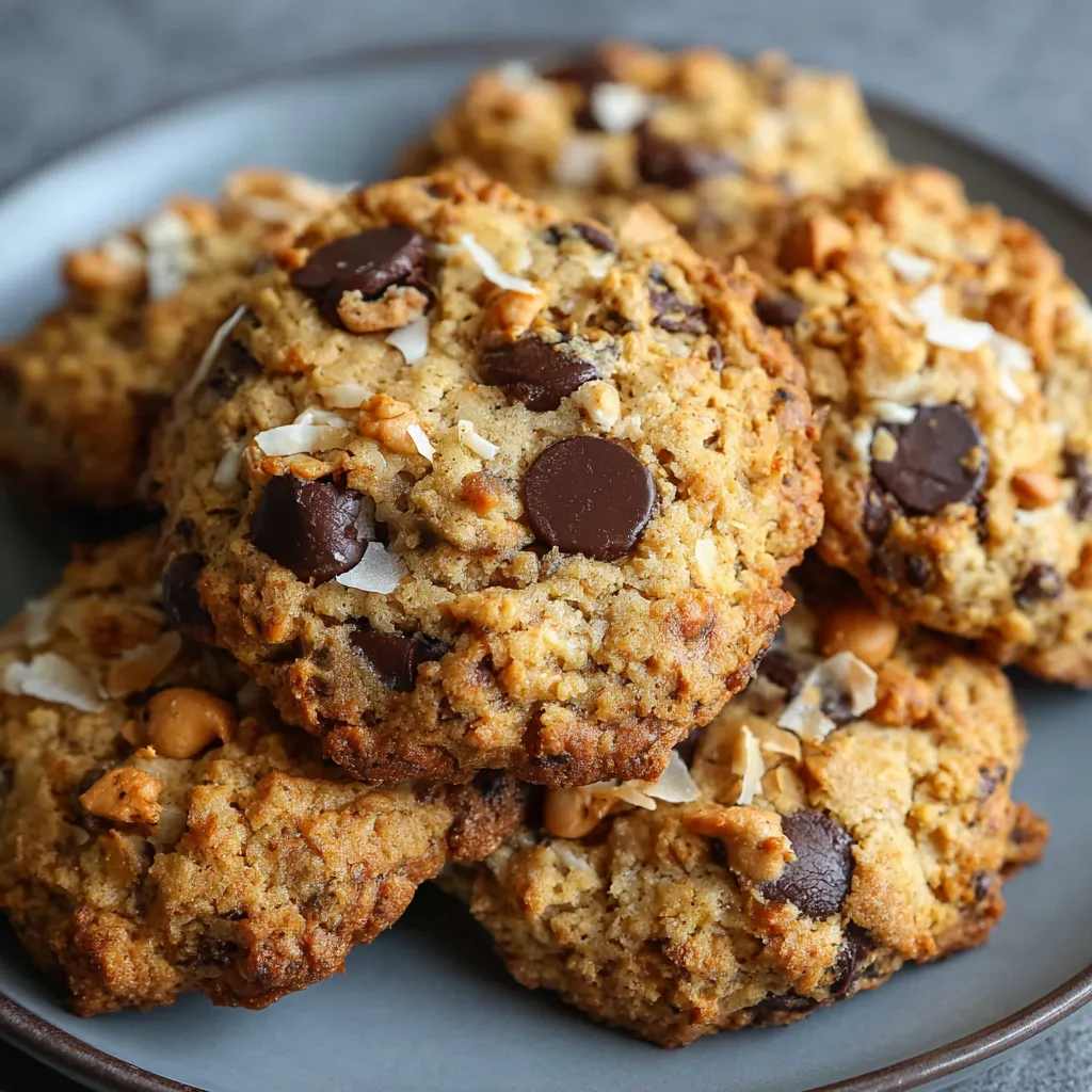 A plate of peanut butter banana cookies.