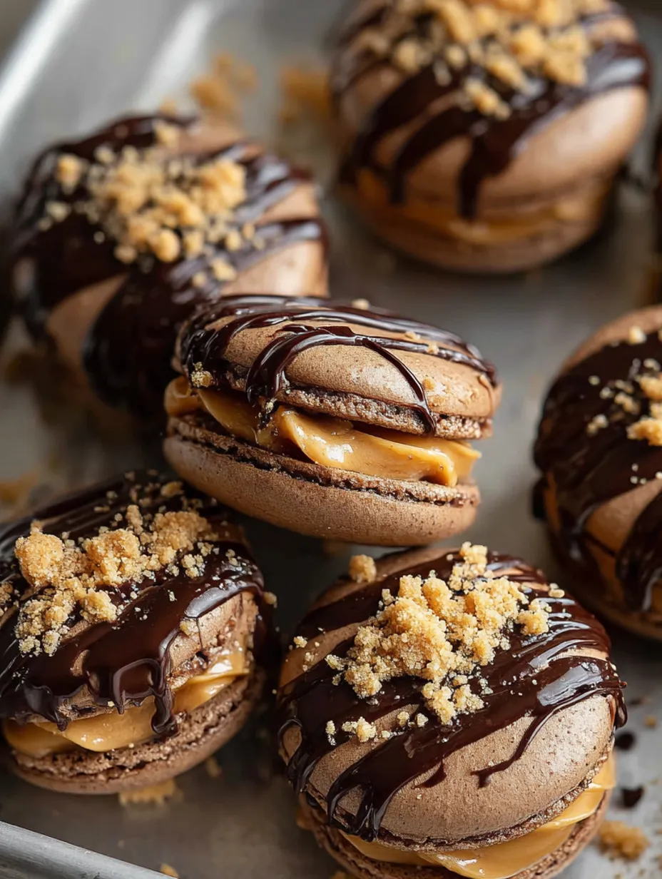 Chocolate peanut butter macarons.