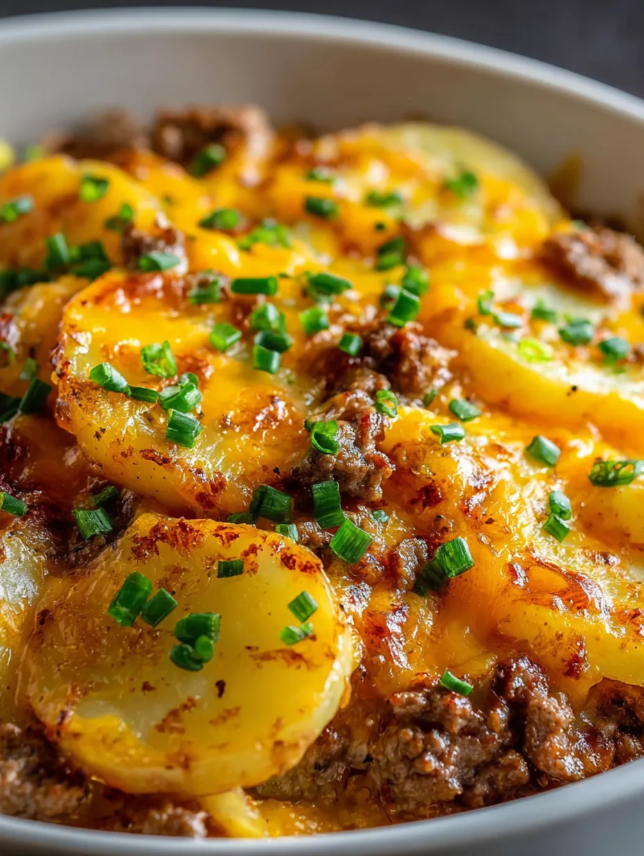A close up of a delicious hobo casserole.