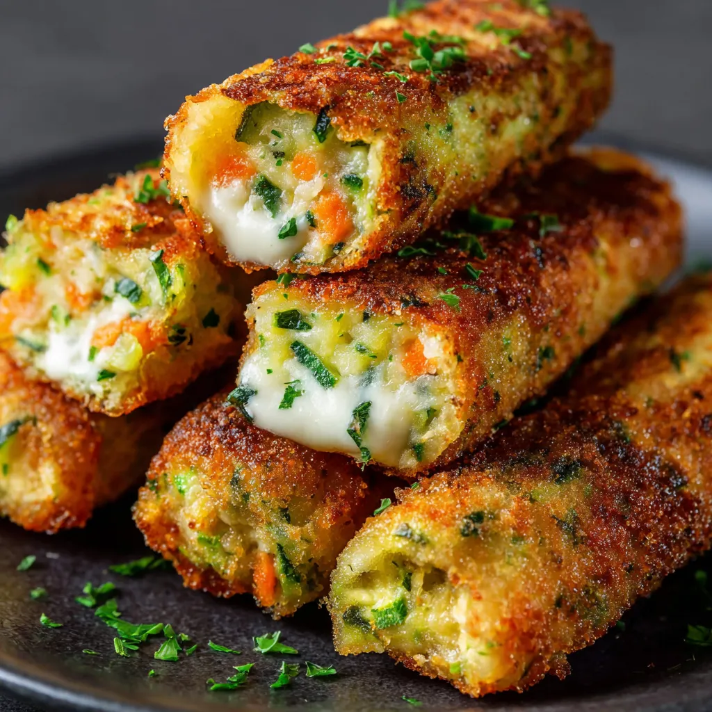 A plate of zucchini, carrot and cheese sticks.
