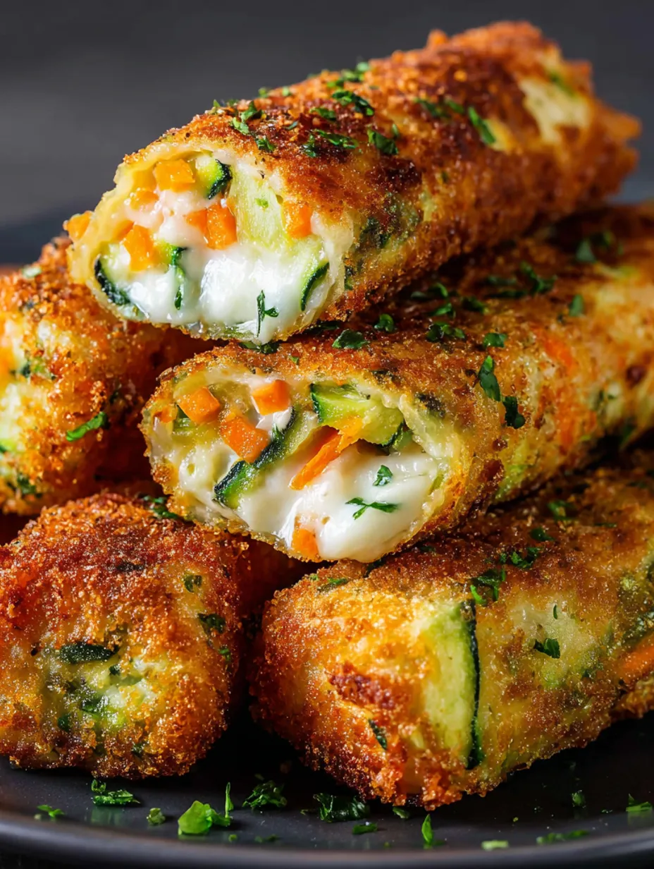 Zucchini, carrot and cheese sticks.