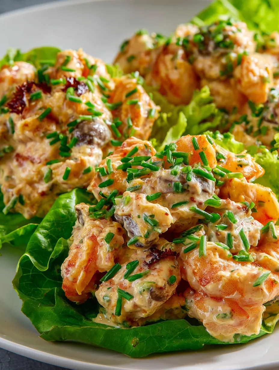 A plate of shrimp with a green topping.