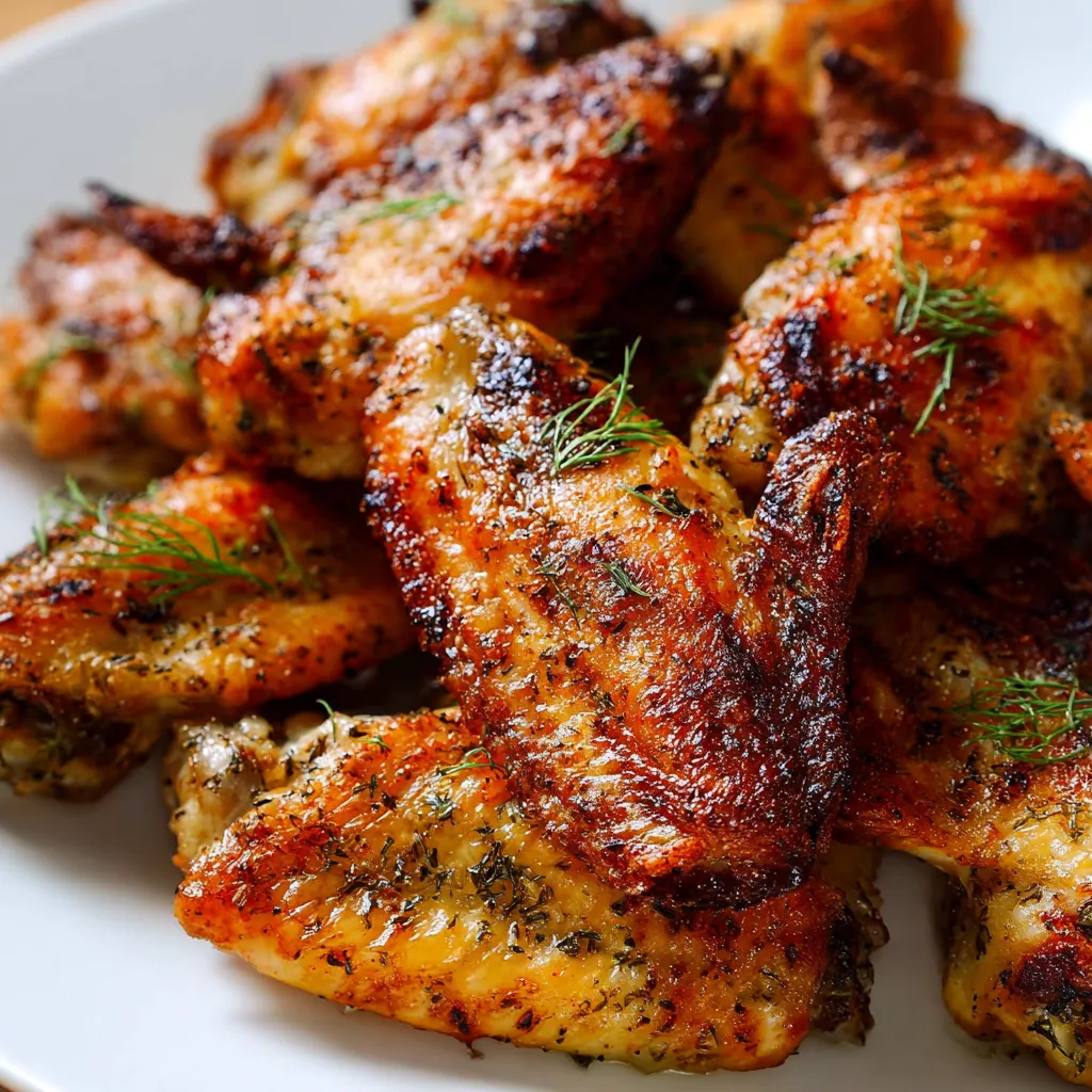 A plate of whole chicken wings.