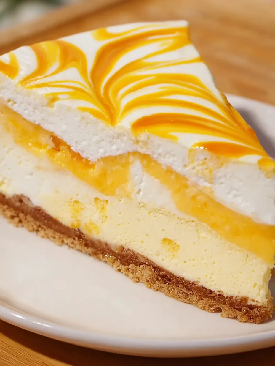 A slice of mango float ice cream cake.