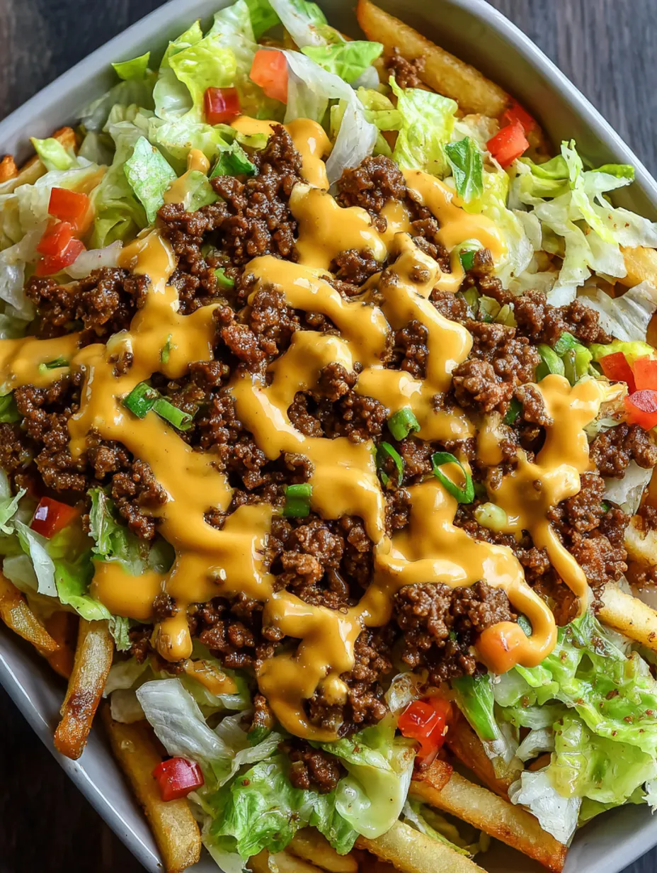 A plate of Big Mac Loaded Fries.