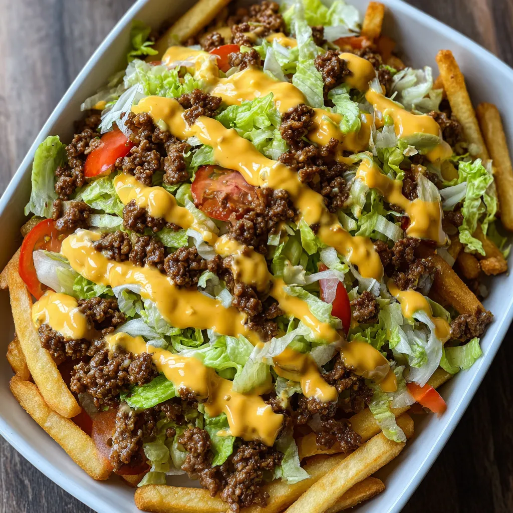A bowl of Big Mac Loaded Fries.