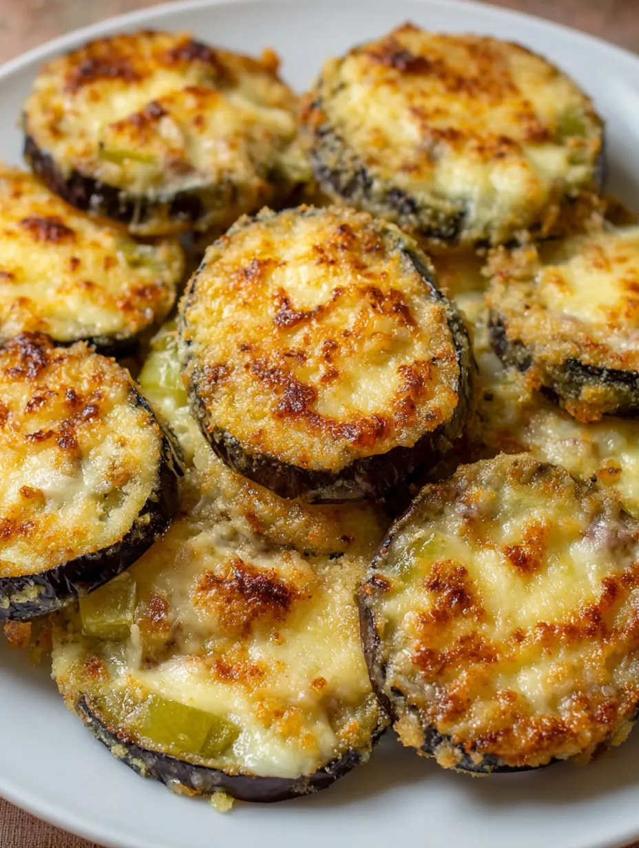Baked eggplant casserole with leeks, bacon, and pecorino cheese.