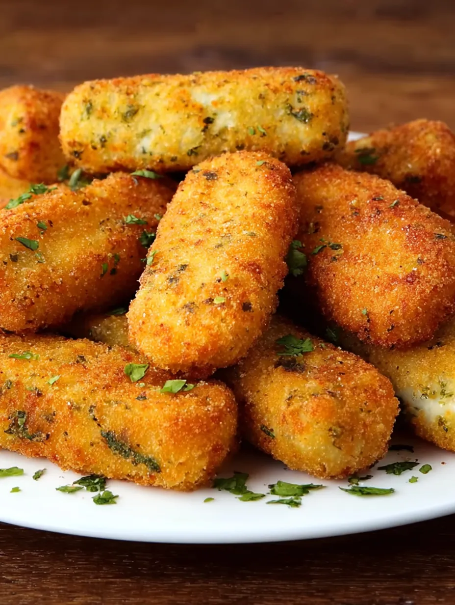 A plate of crispy fried potato patties.