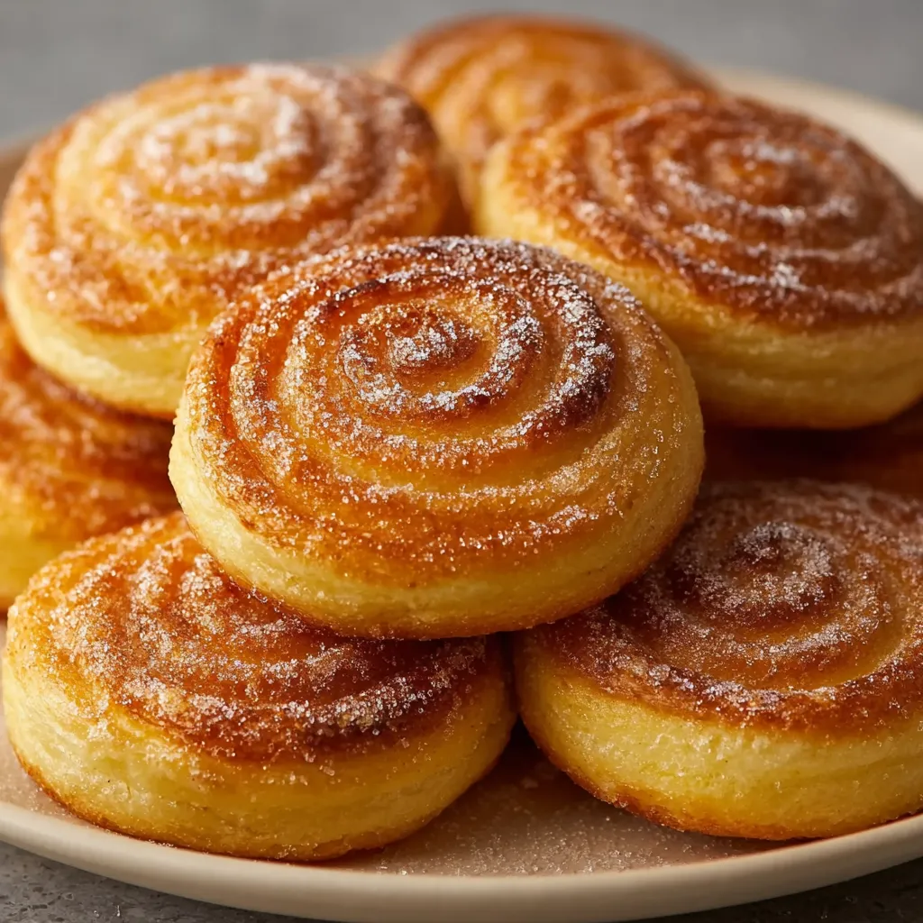 Golden yogurt pan rounds on a plate.