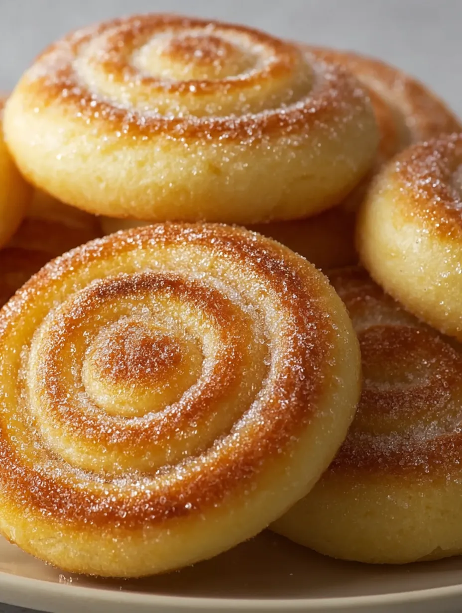 Golden yogurt pan rounds with sugar.
