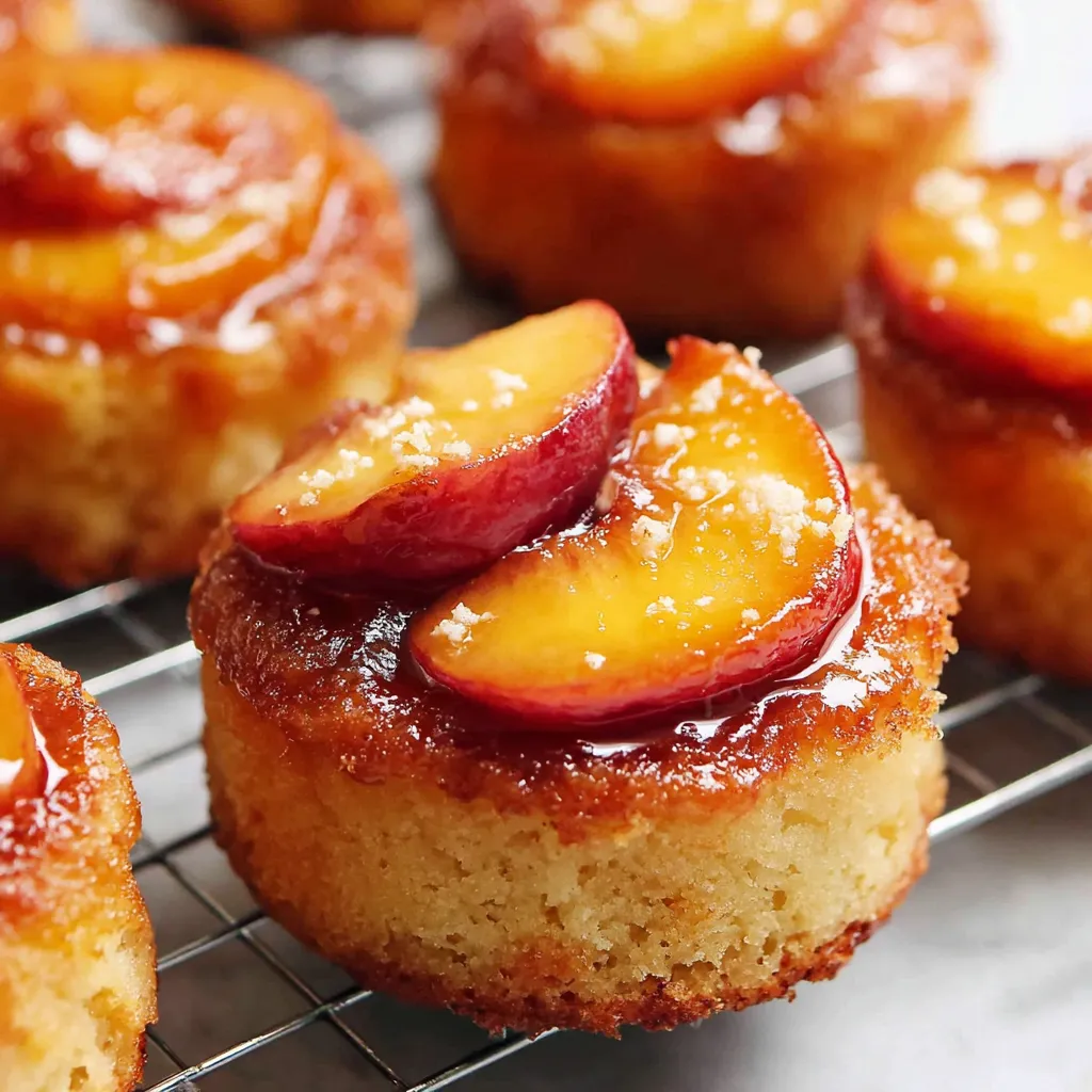 Peach upside down mini cakes.
