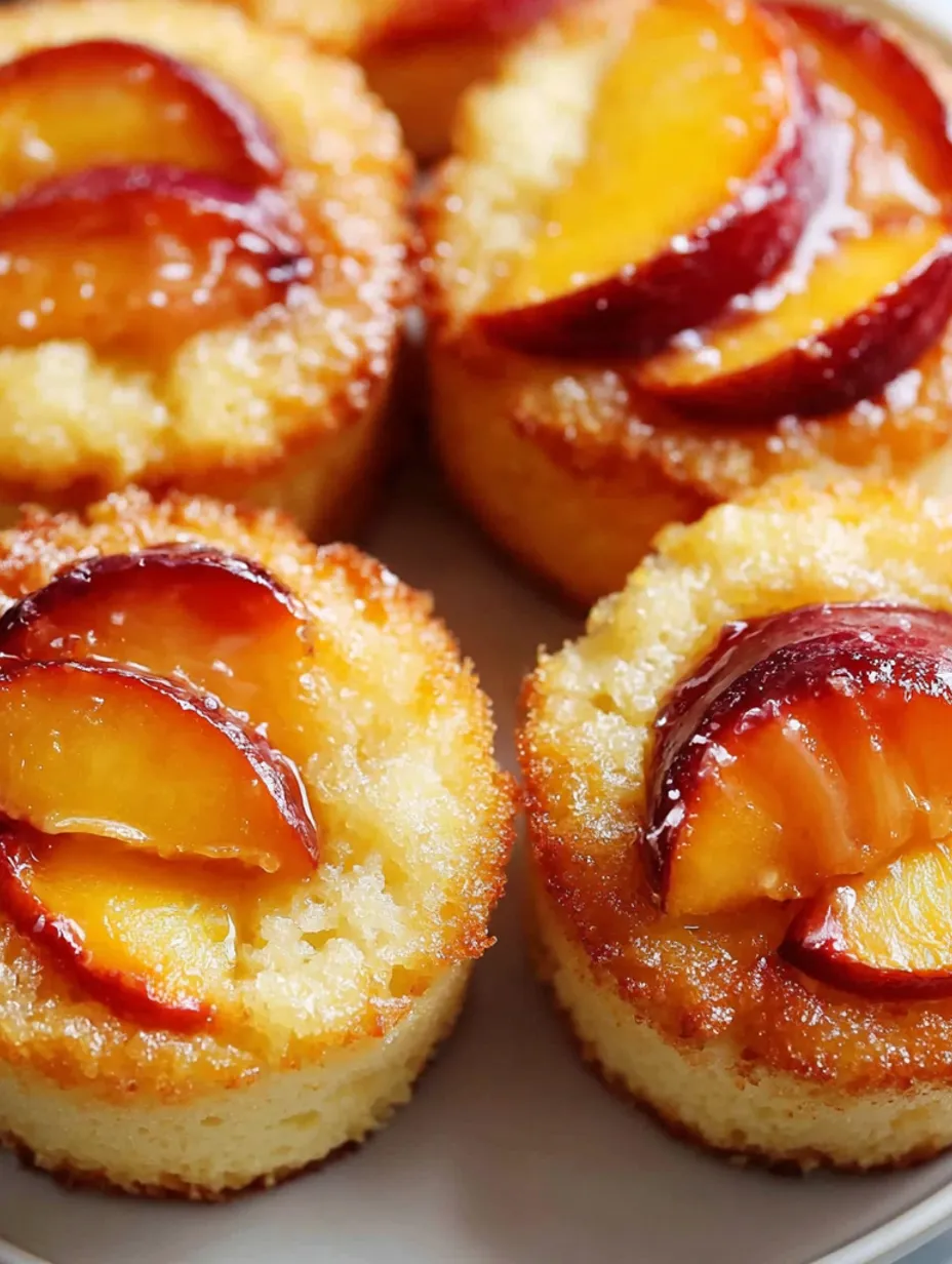 Peach upside down mini cakes.