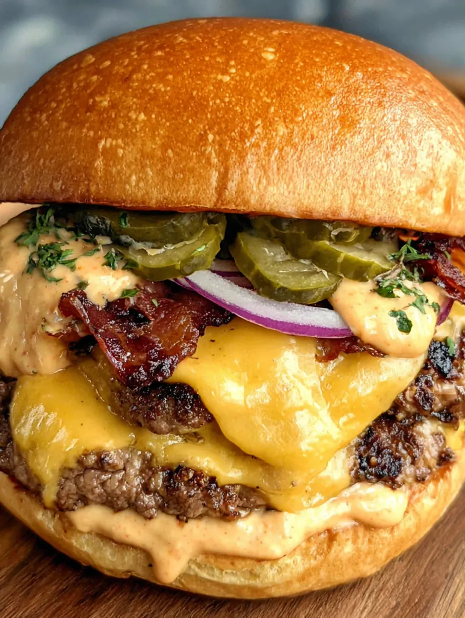 A close up of a burger with baconnaise.