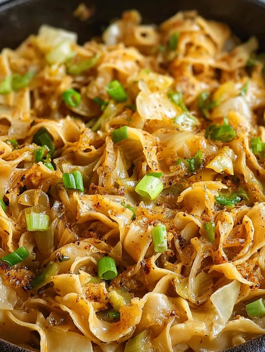 Fried cabbage and noodles.