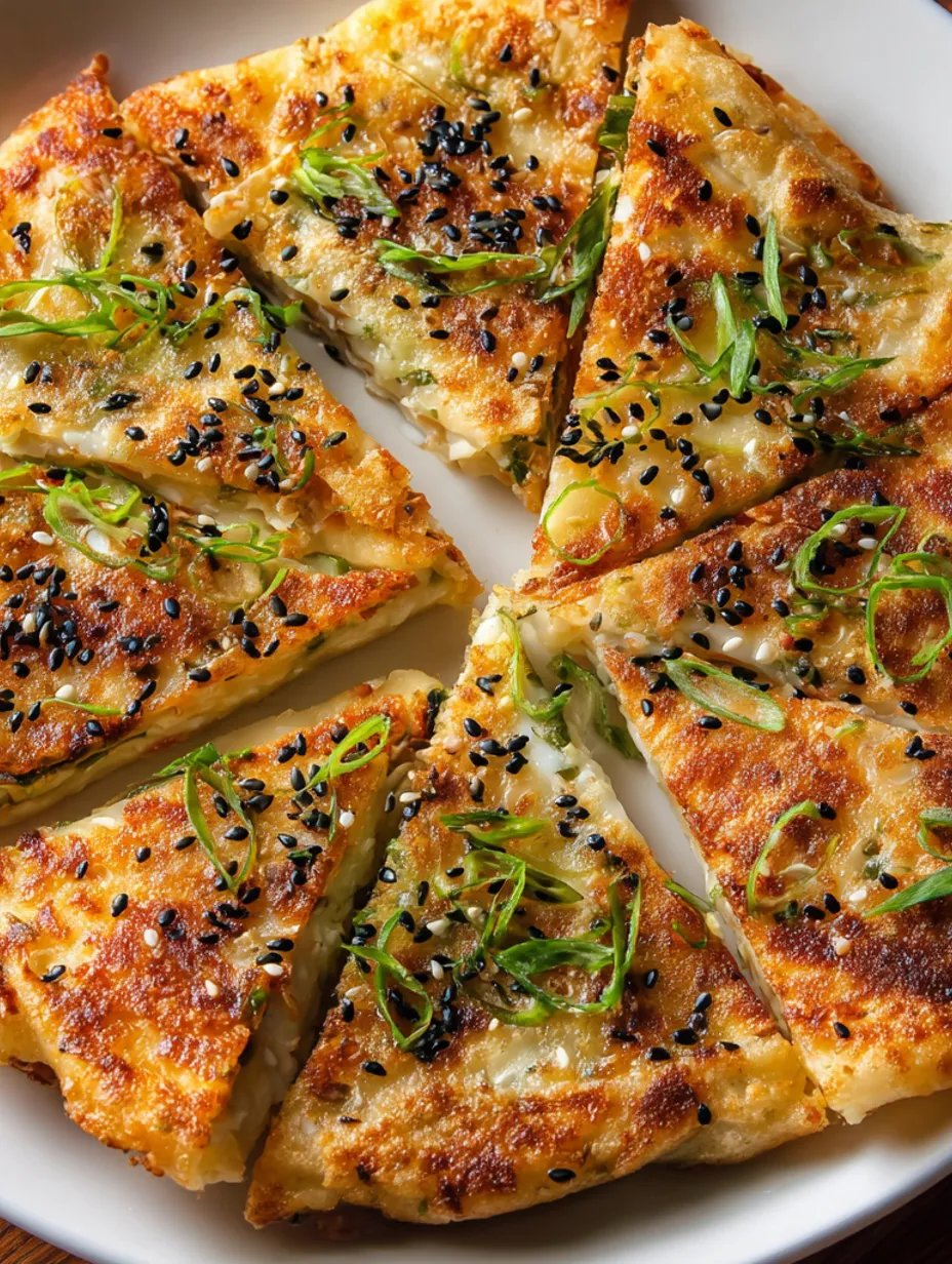 A slice of savory tuna oatmeal patties with mozzarella and green onion.