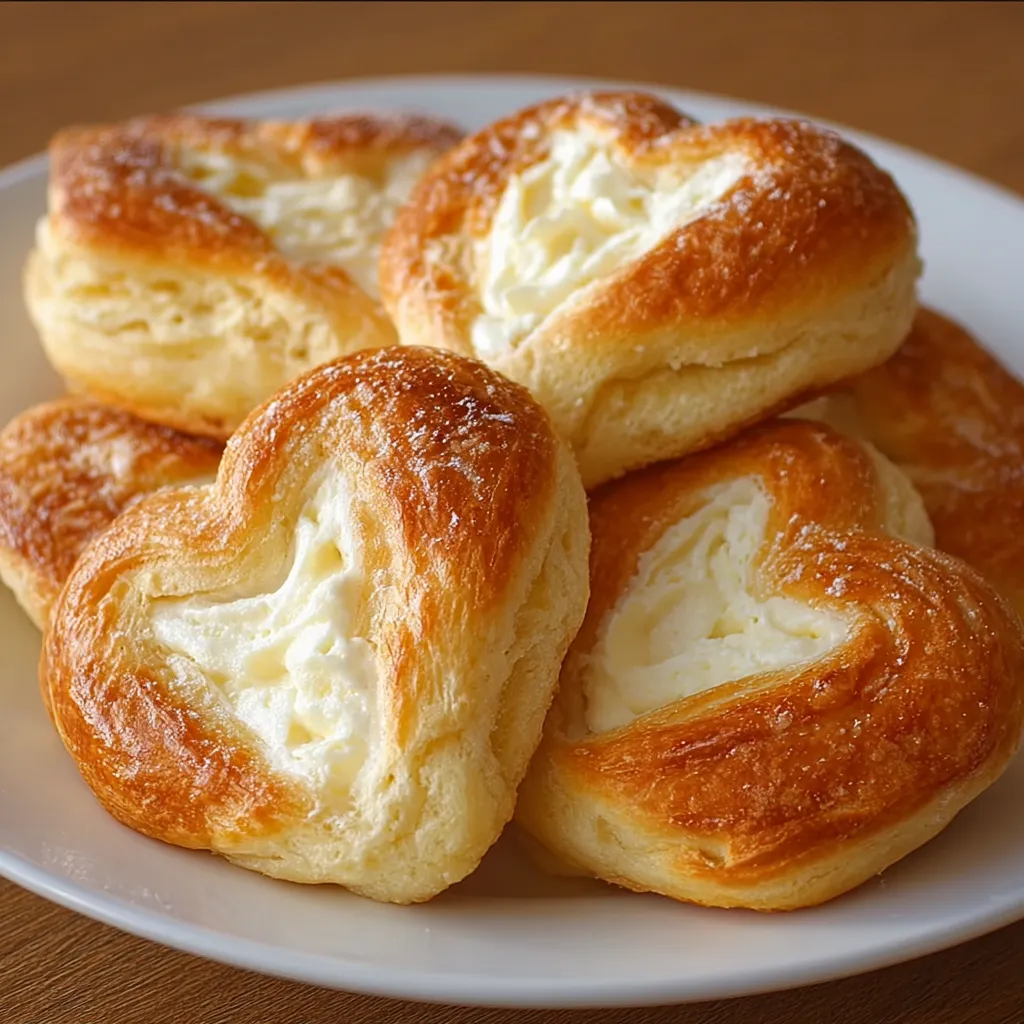 A plate of sweet cream cheese rolls.