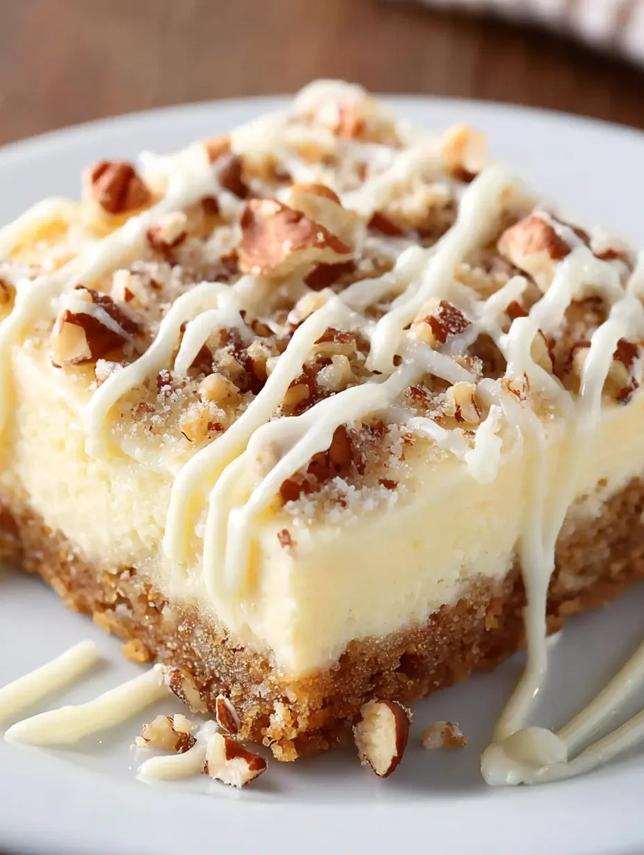 A slice of eggnog cheesecake bars.