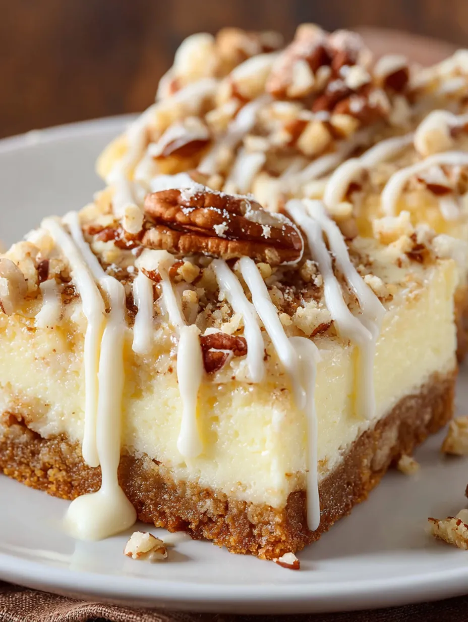 A slice of eggnog cheesecake bars.