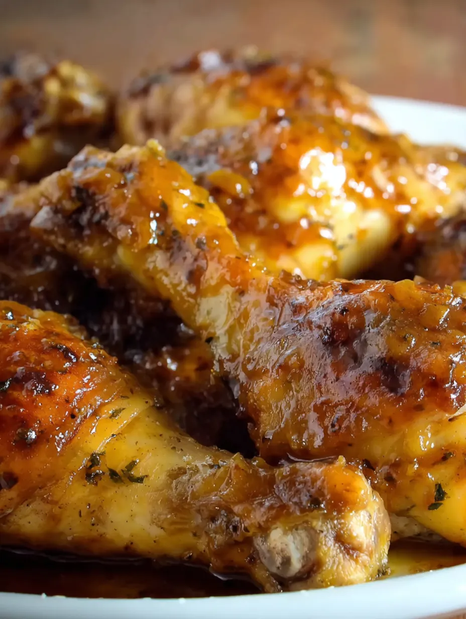 Chicken with sauce on a plate.