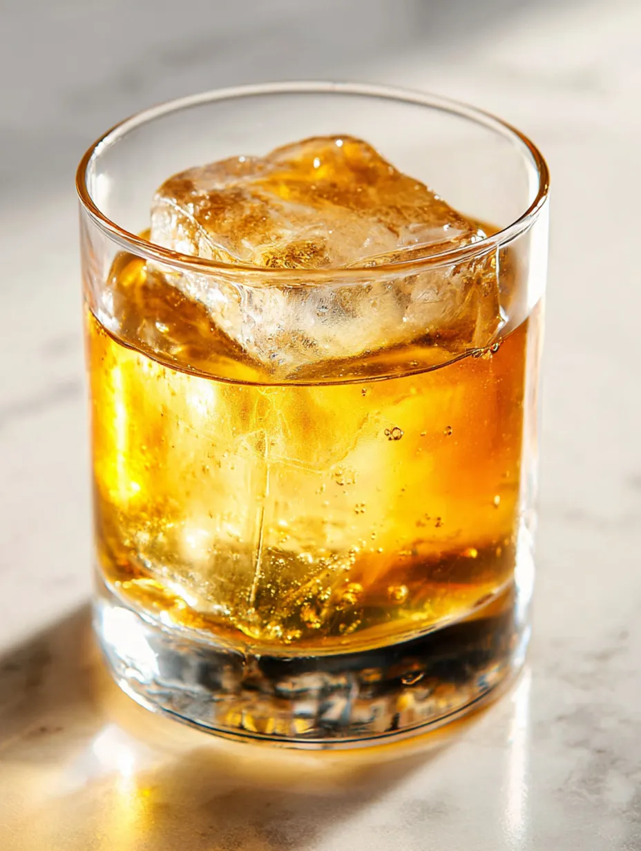 A glass of Godfather cocktail.
