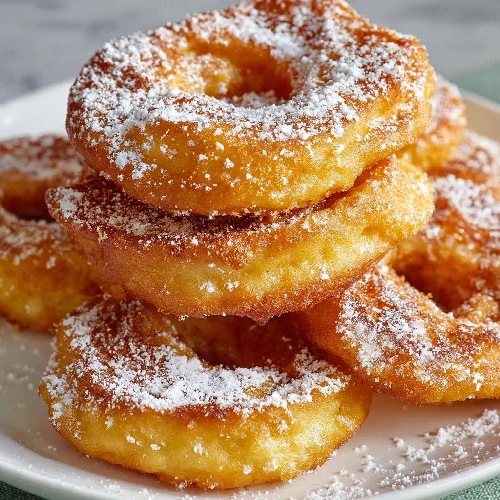 A plate of sugar coated apple rings.