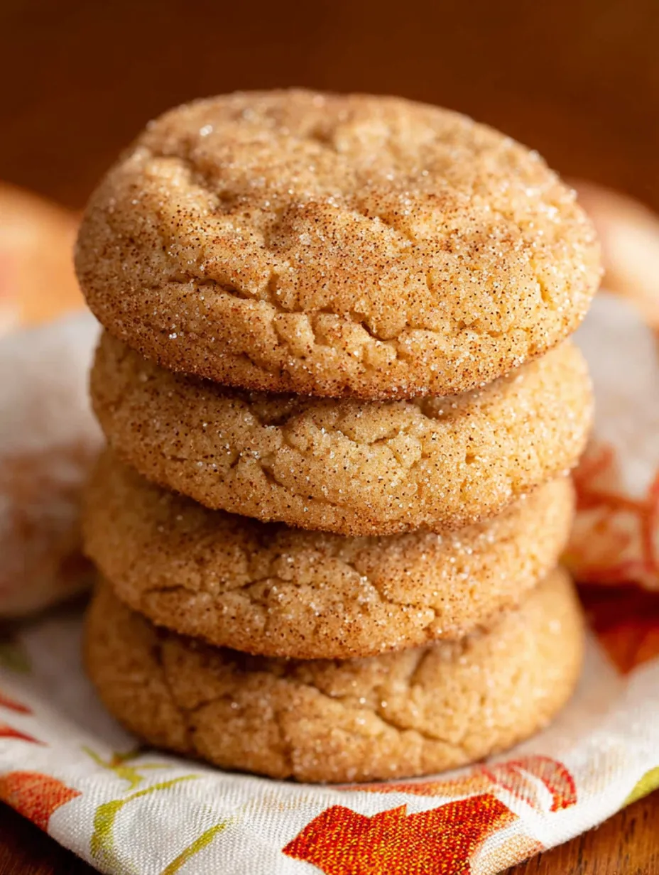Pumpkin spice cookies stacked on a plate.