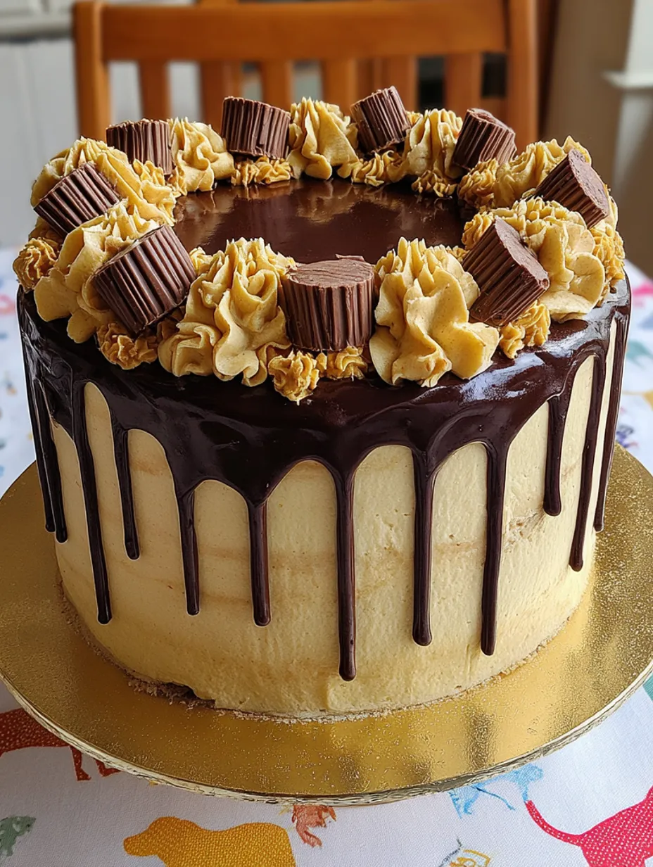 A peanut butter chocolate layer cake.