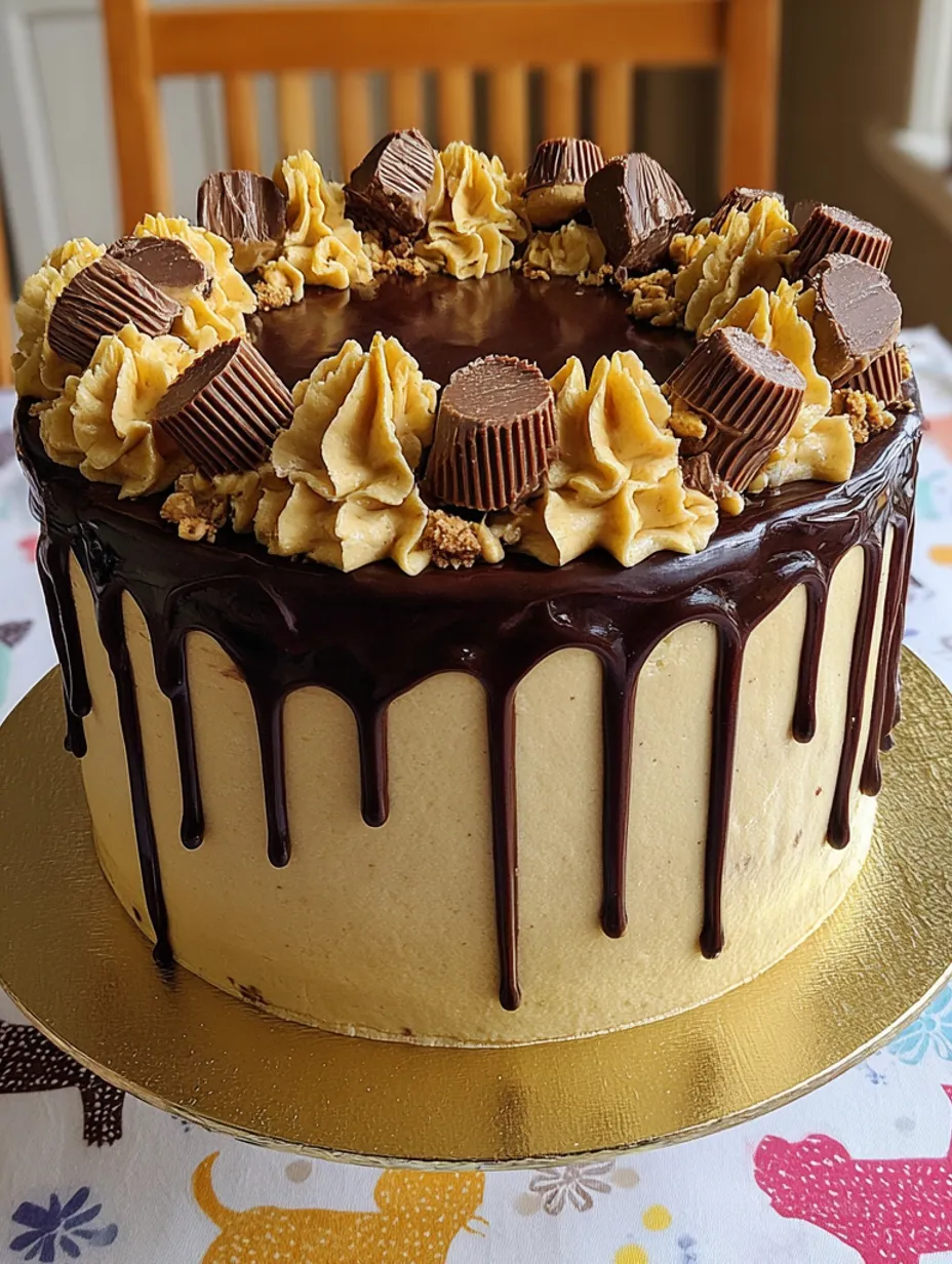 A peanut butter chocolate layer cake.