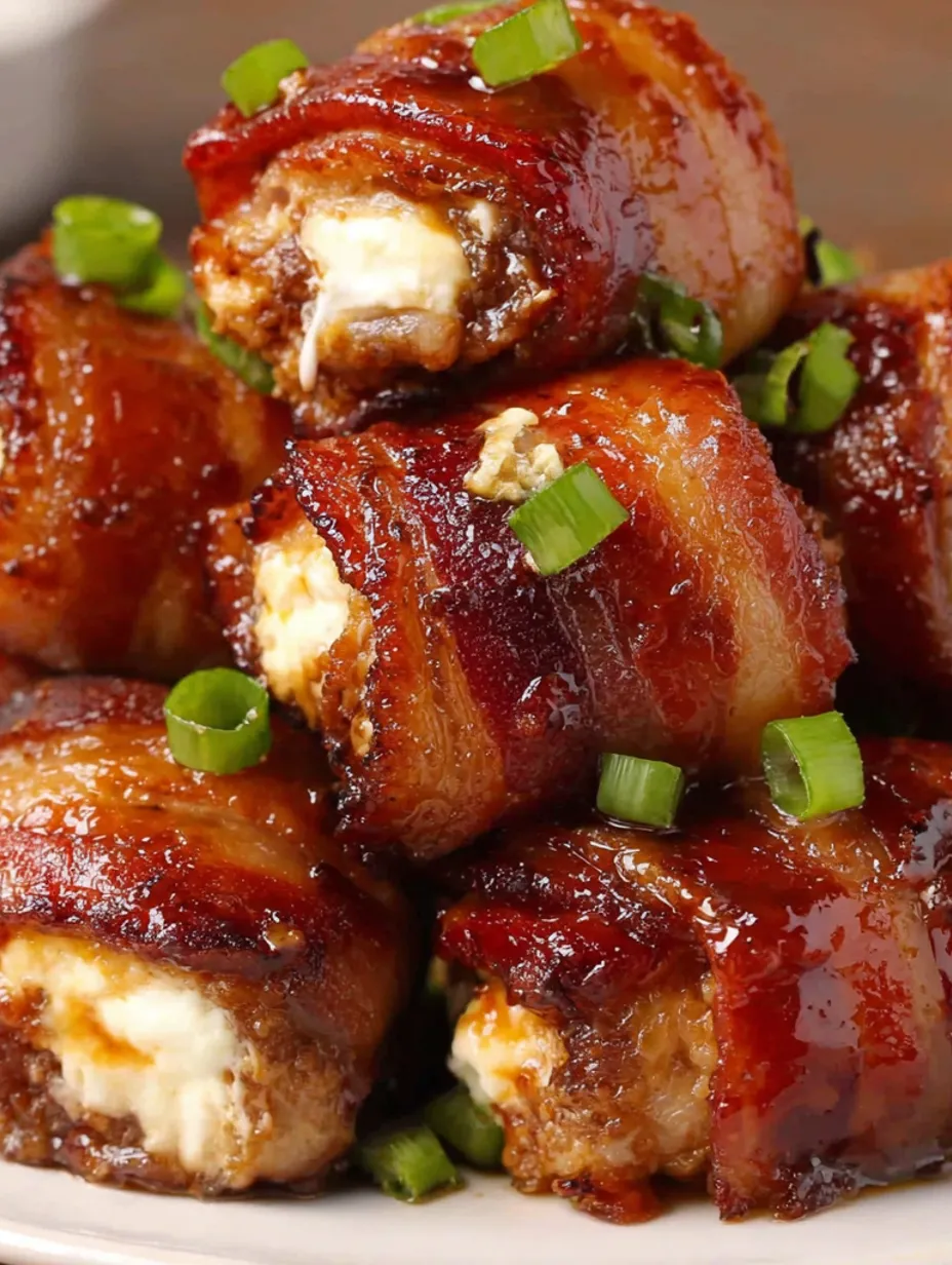 Smoked bacon wrapped around a cheese ball.